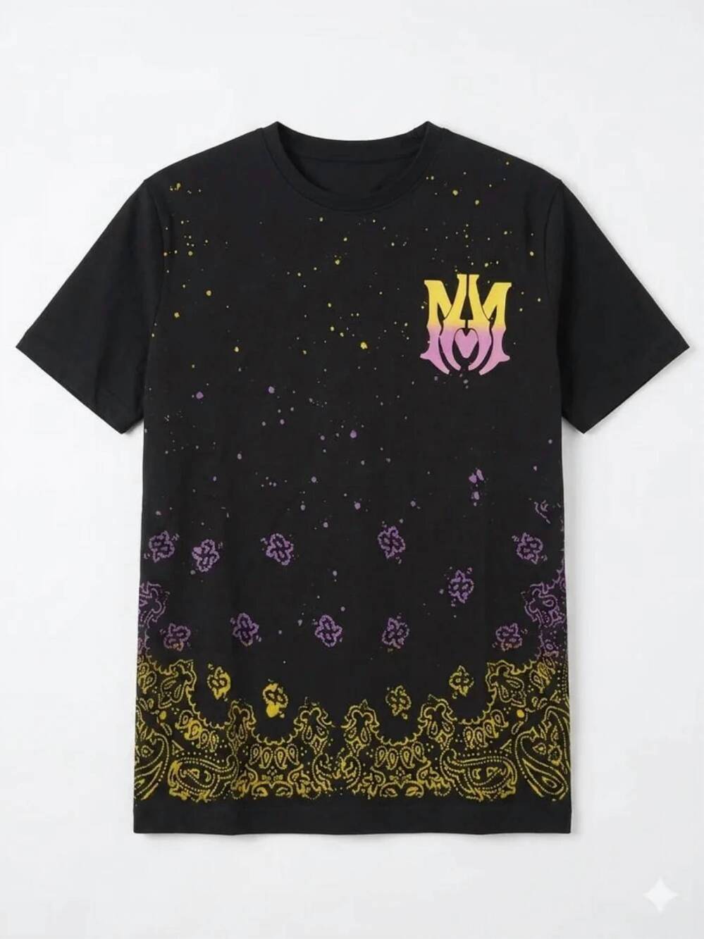 NEW AMIRI men's bandana bleach ma logo t-shirt in black